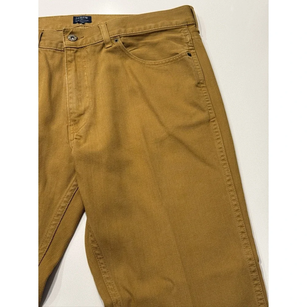 J.Crew The Sutton A8933 Pants Mens 36x30 Mustard Yellow Cotton Trousers